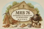"Logo MRB 76 - Maçonnerie et rénovation Seine-Maritime".